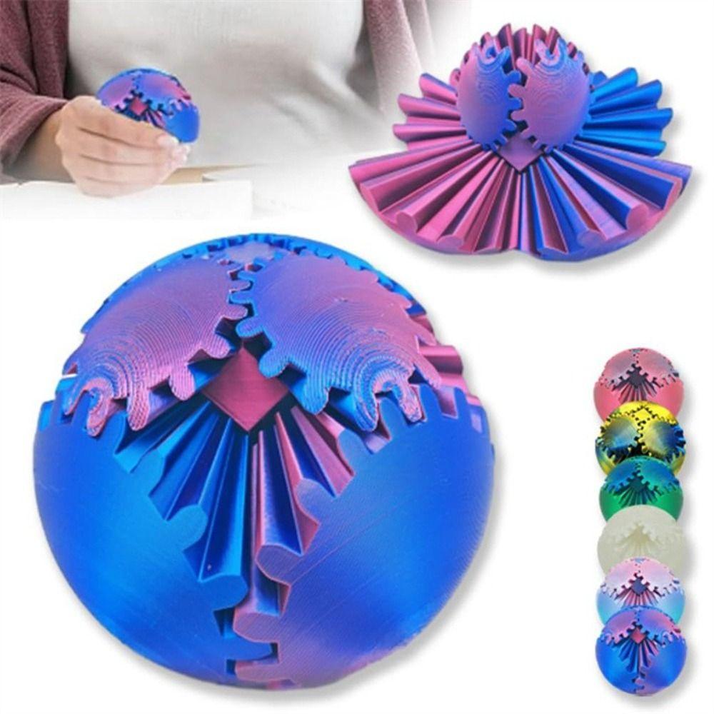 Привлекательный 3D-мяч с шестеренками, расслабляющий деформационный вращающийся мяч, 3D-печатный мяч с шестеренками для детей и взрослых