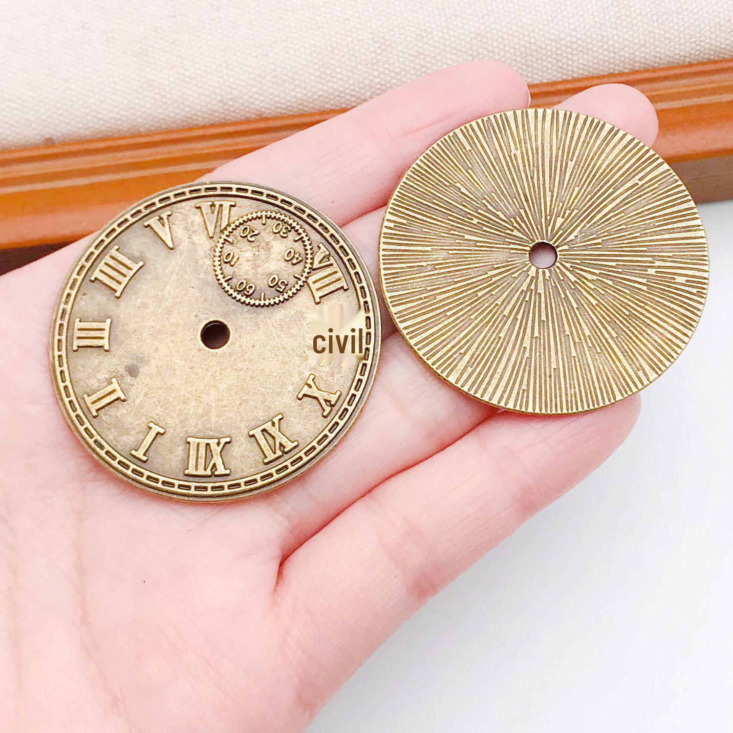 Винтажный зеленый европейский кулон-часы с шестеренками, ожерелье, шарм, компоненты