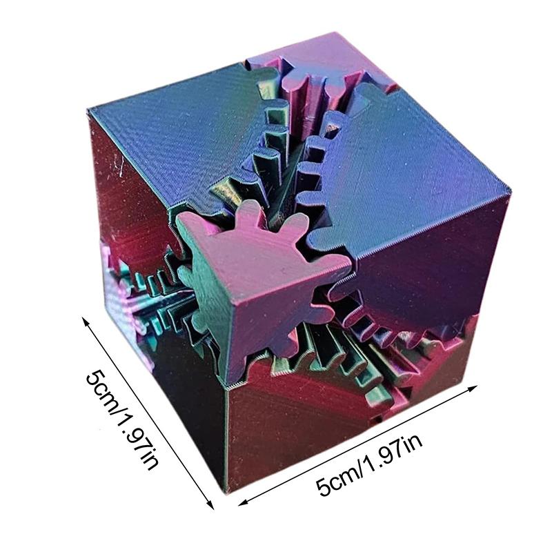3D-печатный вращающийся шар-куб с шестеренками или игрушка-фиджет 3D-печать с шестеренками, игрушка-фиджет для снятия стресса и беспокойства, расслабляющий подарок для детей